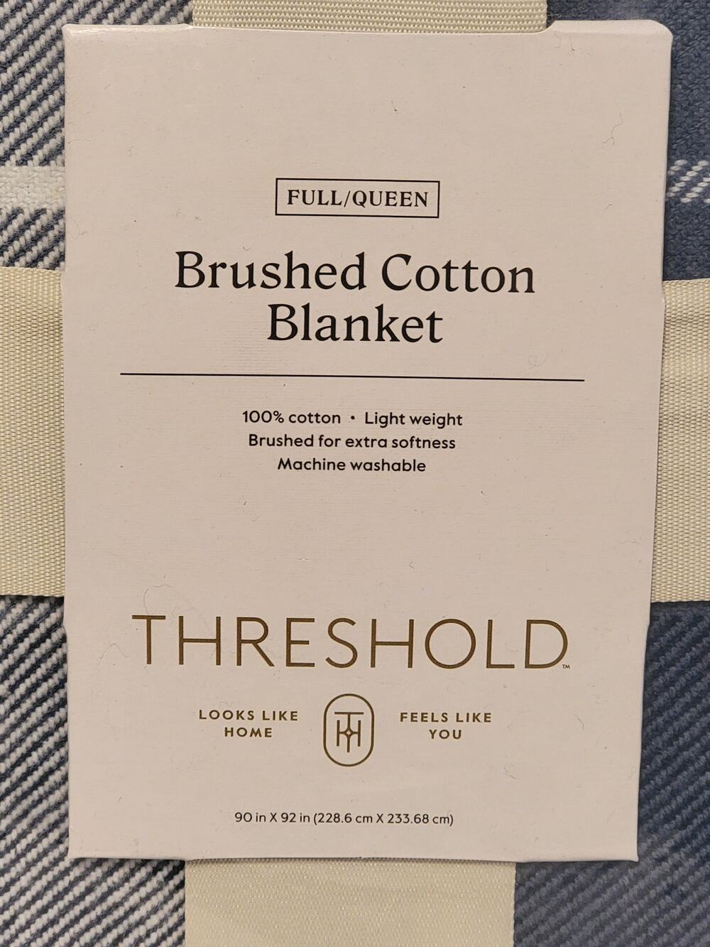 Threshold Brushed Cotton Blanket Full/Queen